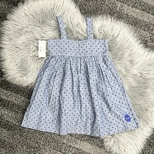 Smiling Button Girls Denim‎ Black Dots Swing Dress Size 7 ($64)